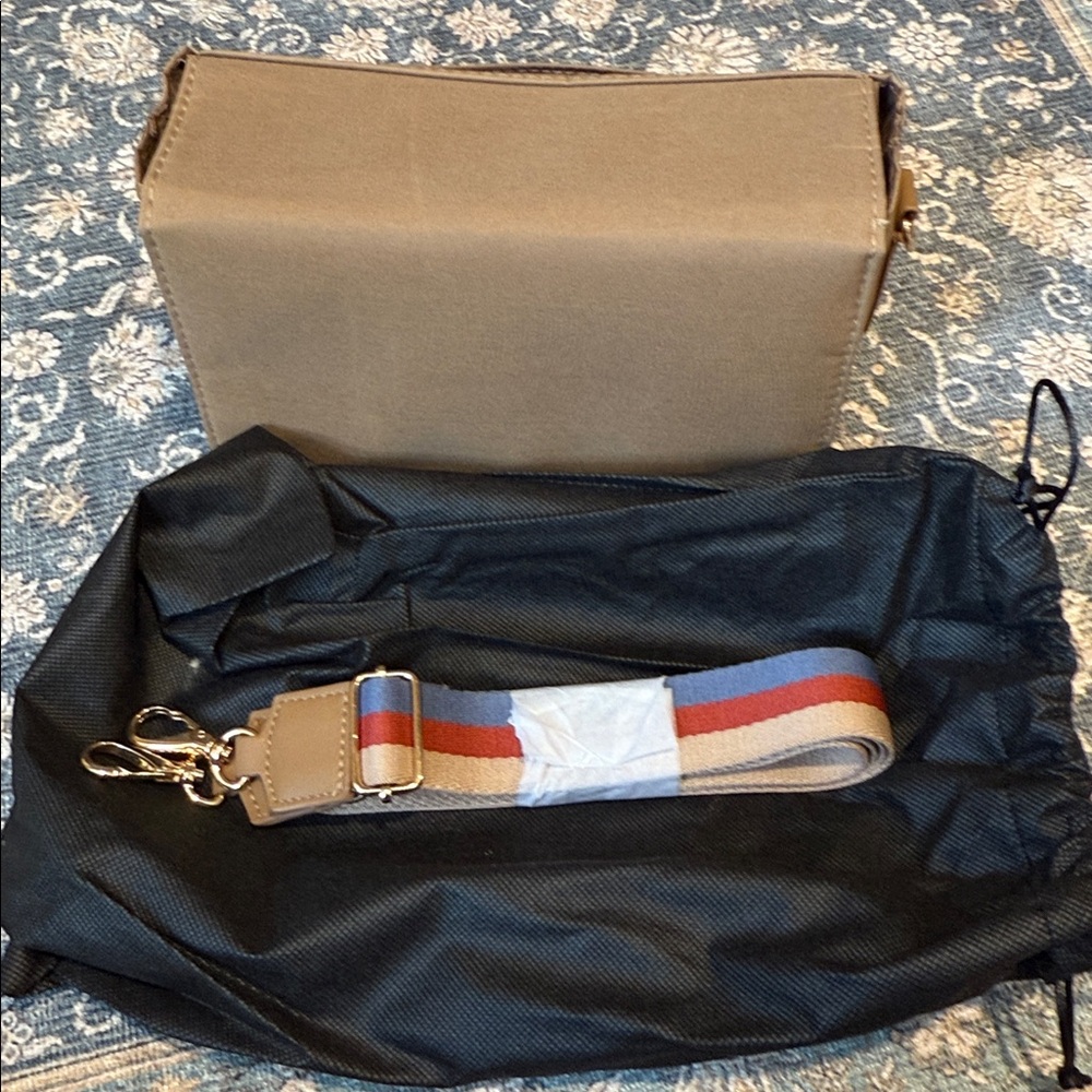 Tote Savvy Crossbody Bag with Multicolor Strap